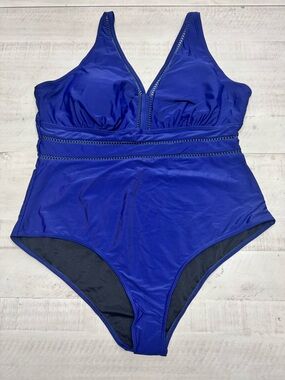 Plus Size Sexy V Neck Backless Bathing Suit Mesh Sheer Tummy Control 3XL